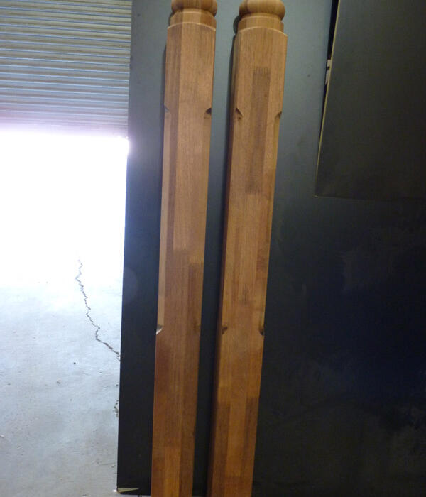 Custom timber newel posts